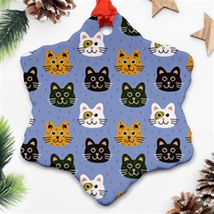 Cat Cat Background Animals Little Cat Pets Kittens Ornament (snowflake) by 99art