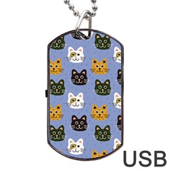 Cat Cat Background Animals Little Cat Pets Kittens Dog Tag Usb Flash (one Side) by 99art