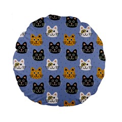 Cat Cat Background Animals Little Cat Pets Kittens Standard 15  Premium Flano Round Cushions by 99art