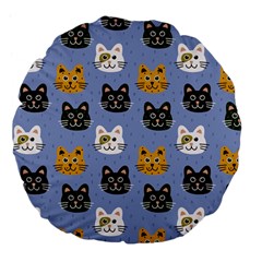 Cat Cat Background Animals Little Cat Pets Kittens Large 18  Premium Flano Round Cushions by 99art