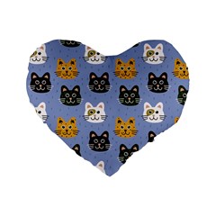 Cat Cat Background Animals Little Cat Pets Kittens Standard 16  Premium Flano Heart Shape Cushions by 99art