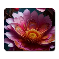 Pink Flowers Petals Blossoms Blooms Art Large Mousepad by 99art