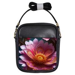 Pink Flowers Petals Blossoms Blooms Art Girls Sling Bag by 99art