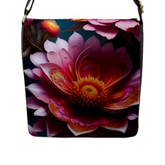 Pink Flowers Petals Blossoms Blooms Art Flap Closure Messenger Bag (l) by 99art