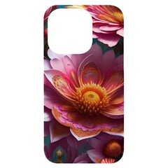 Pink Flowers Petals Blossoms Blooms Art Iphone 14 Pro Black Uv Print Case by 99art