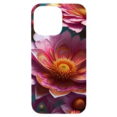 Pink Flowers Petals Blossoms Blooms Art Iphone 14 Pro Max Black Uv Print Case by 99art