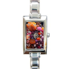 Flower Blossoms Petals Blooms Rectangle Italian Charm Watch by 99art