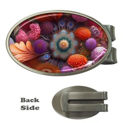 Flower Blossoms Petals Blooms Money Clips (oval)  by 99art