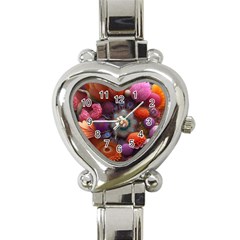 Flower Blossoms Petals Blooms Heart Italian Charm Watch by 99art