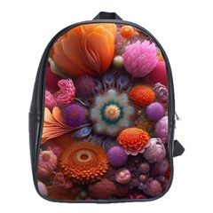 Flower Blossoms Petals Blooms School Bag (xl) by 99art