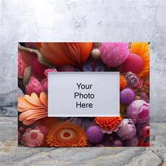 Flower Blossoms Petals Blooms White Tabletop Photo Frame 4 x6  by 99art