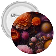 Flowers Petals Blossoms Art Flora 3  Buttons by 99art