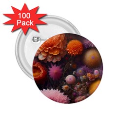 Flowers Petals Blossoms Art Flora 2 25  Buttons (100 Pack)  by 99art