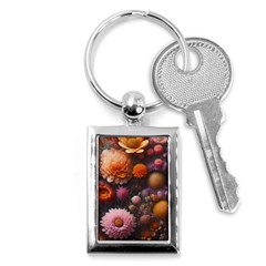 Flowers Petals Blossoms Art Flora Key Chain (rectangle) by 99art