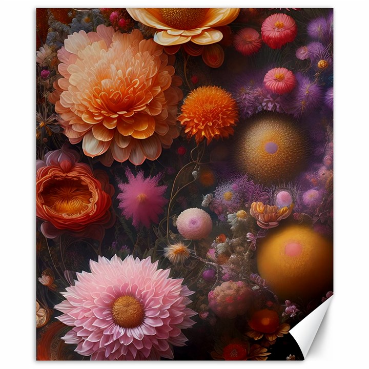 Flowers Petals Blossoms Art Flora Canvas 8  x 10 