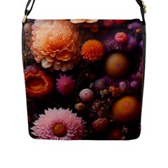 Flowers Petals Blossoms Art Flora Flap Closure Messenger Bag (l) by 99art