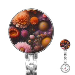 Flowers Petals Blossoms Art Flora Stainless Steel Nurses Watch