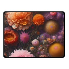 Flowers Petals Blossoms Art Flora Two Sides Fleece Blanket (small) by 99art