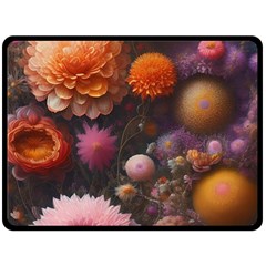 Flowers Petals Blossoms Art Flora Two Sides Fleece Blanket (large) by 99art