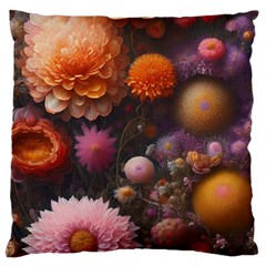 Flowers Petals Blossoms Art Flora Large Premium Plush Fleece Cushion Case (one Side) by 99art