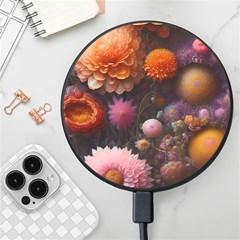 Flowers Petals Blossoms Art Flora Wireless Fast Charger(black) by 99art