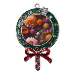 Flowers Petals Blossoms Art Flora Metal X mas Lollipop With Crystal Ornament by 99art