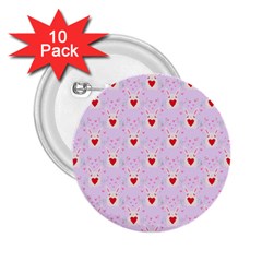 Easter Easter Bunny Hearts Seamless Tile Cute 2 25  Buttons (10 Pack)  by 99art