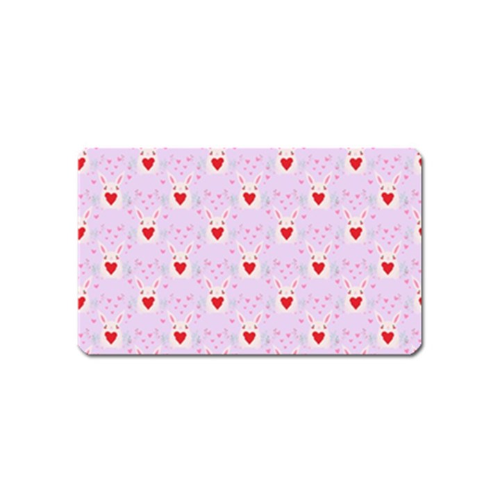 Easter Easter Bunny Hearts Seamless Tile Cute Magnet (Name Card)