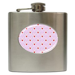 Easter Easter Bunny Hearts Seamless Tile Cute Hip Flask (6 Oz) by 99art