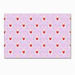 Easter Easter Bunny Hearts Seamless Tile Cute Postcard 4 x 6  (pkg Of 10) by 99art