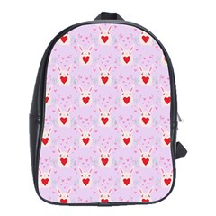 Easter Easter Bunny Hearts Seamless Tile Cute School Bag (xl)