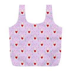 Easter Easter Bunny Hearts Seamless Tile Cute Full Print Recycle Bag (l) by 99art