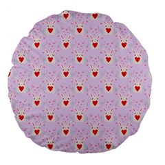 Easter Easter Bunny Hearts Seamless Tile Cute Large 18  Premium Flano Round Cushions by 99art