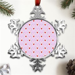 Easter Easter Bunny Hearts Seamless Tile Cute Metal Small Snowflake Ornament