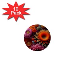 Flowers Flower Blossoms Petals Blooms 1  Mini Buttons (10 Pack)  by 99art