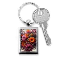 Flowers Flower Blossoms Petals Blooms Key Chain (rectangle) by 99art