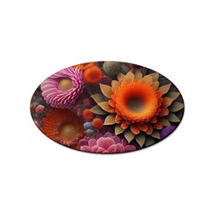 Flowers Flower Blossoms Petals Blooms Sticker Oval (10 Pack) by 99art