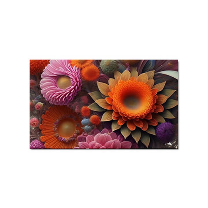 Flowers Flower Blossoms Petals Blooms Sticker Rectangular (10 pack)