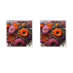 Flowers Flower Blossoms Petals Blooms Cufflinks (square) by 99art