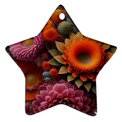 Flowers Flower Blossoms Petals Blooms Star Ornament (two Sides) by 99art