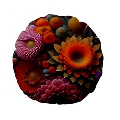 Flowers Flower Blossoms Petals Blooms Standard 15  Premium Round Cushions by 99art