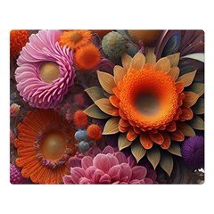 Flowers Flower Blossoms Petals Blooms Two Sides Premium Plush Fleece Blanket (large) by 99art