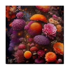 Flowers Blossoms Petals Blooms Tile Coaster by 99art