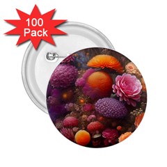 Flowers Blossoms Petals Blooms 2 25  Buttons (100 Pack)  by 99art