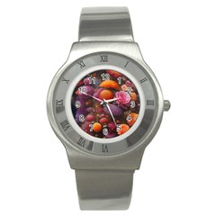 Flowers Blossoms Petals Blooms Stainless Steel Watch