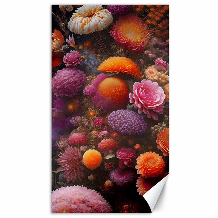 Flowers Blossoms Petals Blooms Canvas 40  x 72 