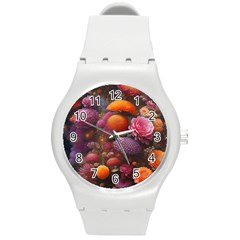 Flowers Blossoms Petals Blooms Round Plastic Sport Watch (m) by 99art