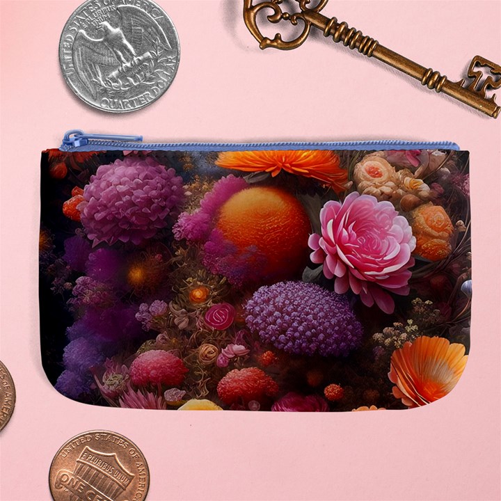 Flowers Blossoms Petals Blooms Large Coin Purse