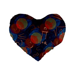 Background Graphic Beautiful Standard 16  Premium Flano Heart Shape Cushions by 99art