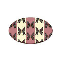 Butterflies Pink Old Ancient Texture Decorative Sticker Oval (10 Pack) by 99art